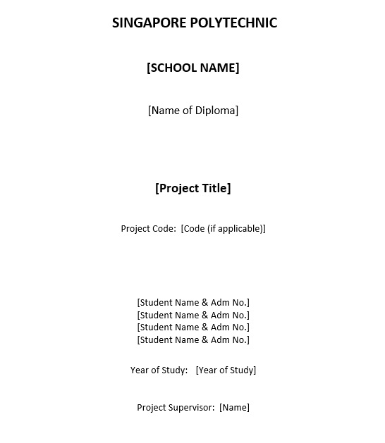 cover page template for school