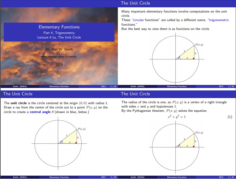 trigonometry circle chart