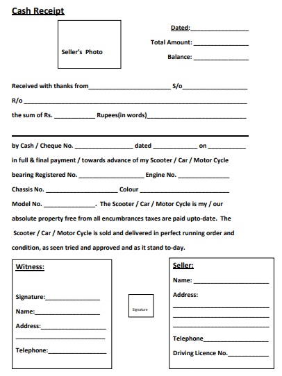 cash sale receipt template pdf