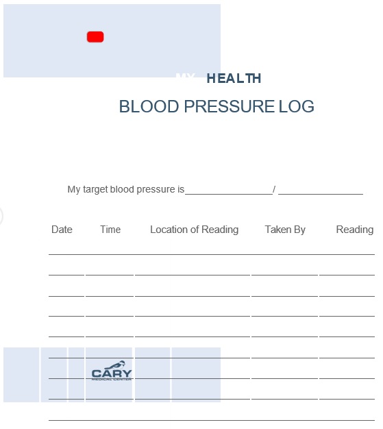 daily free printable blood pressure log sheet