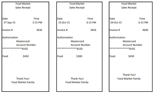 food market sales receipt template