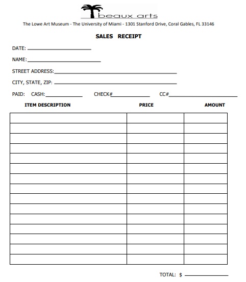 sales receipt form