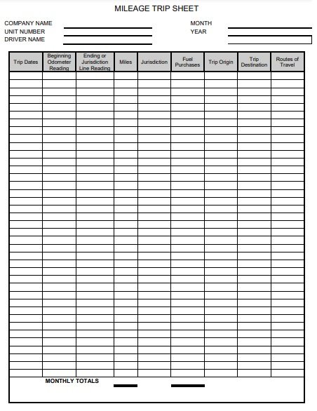 trip log book template