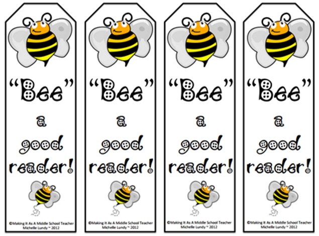 bee bookmark template