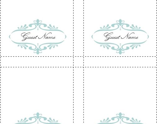 free blank place card template