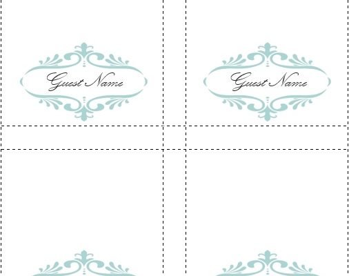 free blank place card template