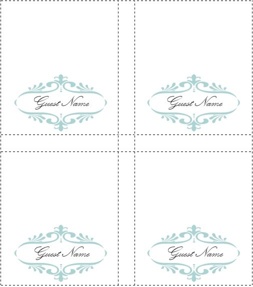 free blank place card template