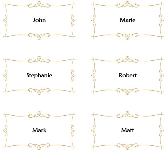 Free customizable wedding place cards templates