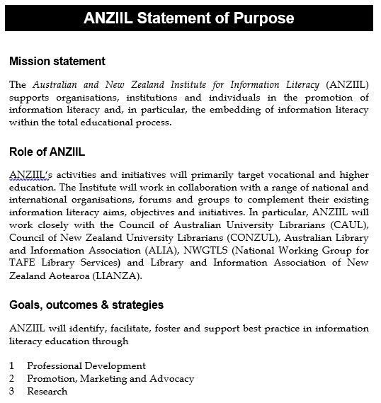 anziil statement of purpose example
