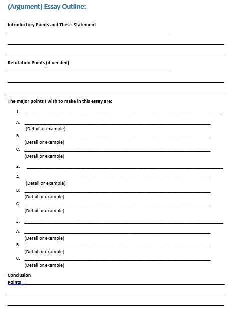 blank argument outline template