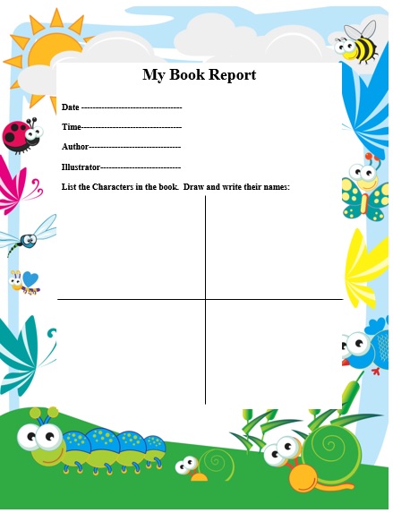book report template