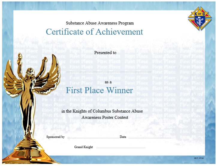 certificate of achievement for substance abuse awareness program