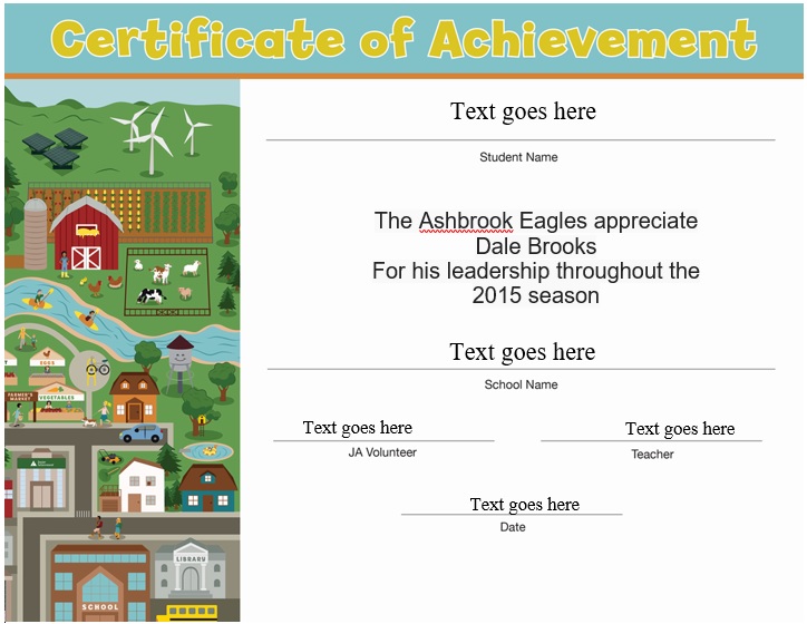 certificate of achievement template