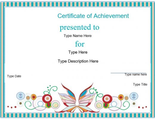 free certificate of achievement template 10