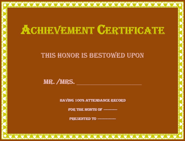 free certificate of achievement template 3