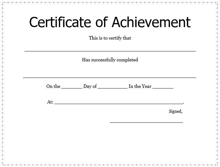 free certificate of achievement template 4