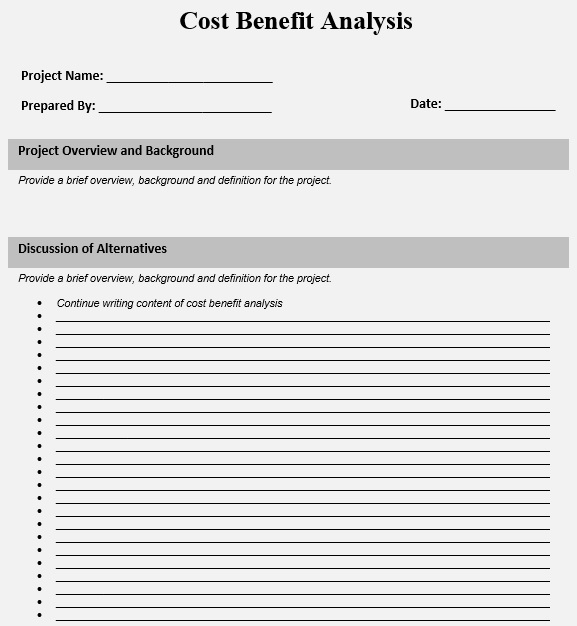free cost benefit analysis template 4