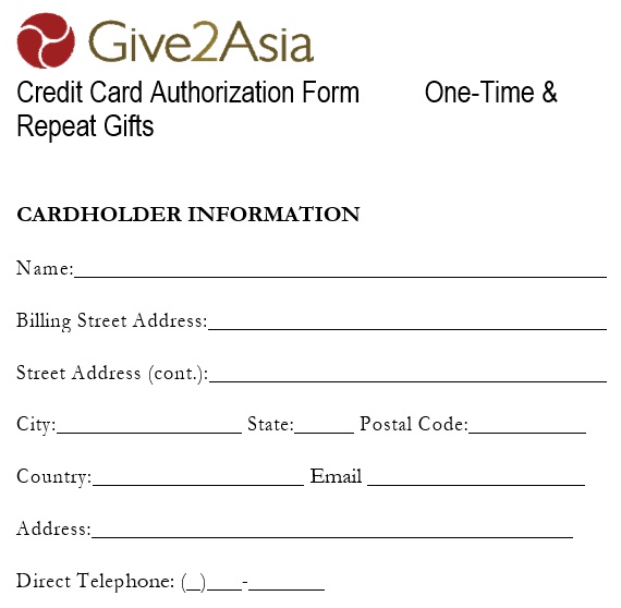 free credit card authorization form