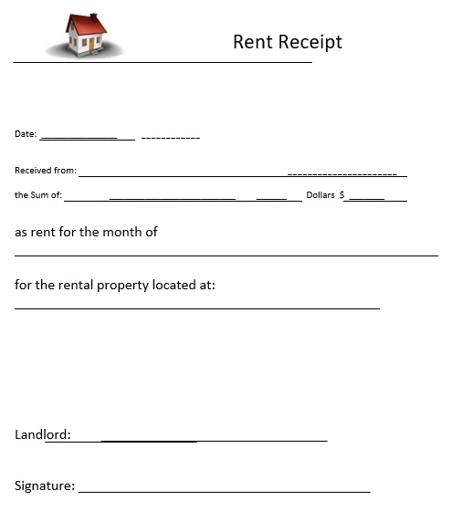 free rent receipt template 5