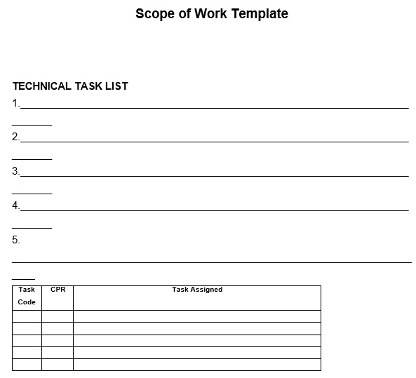 free scope of work template 4