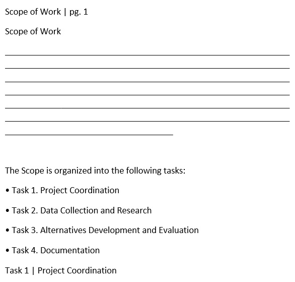 free scope of work template 9