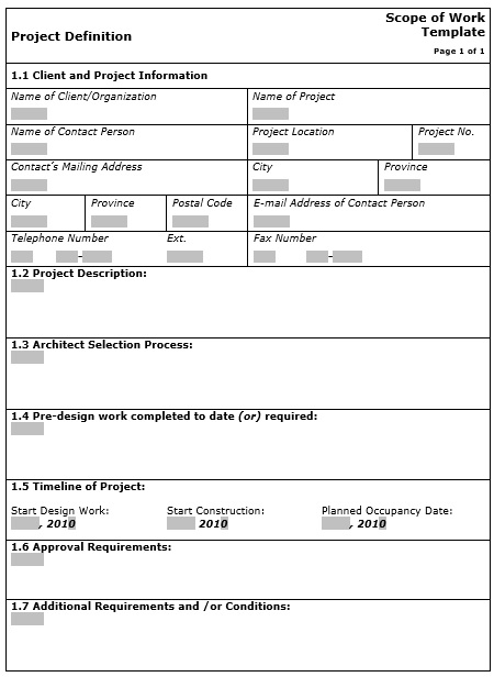 free scope of work template