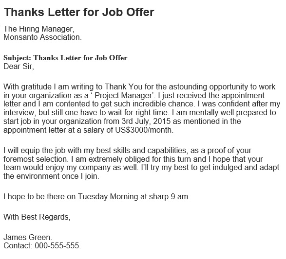 free thank you letter for job offer 5