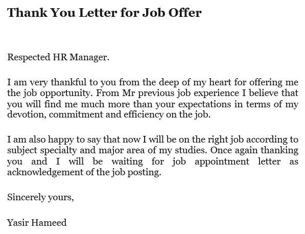 free thank you letter for job offer 9