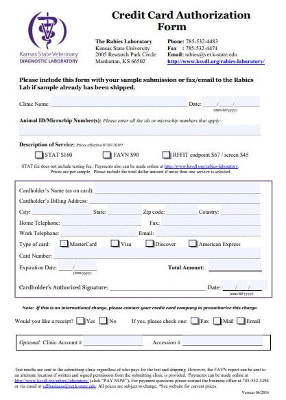 generic credit card authorization form