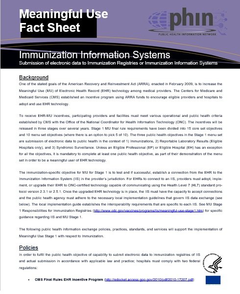 meaningful use fact sheet