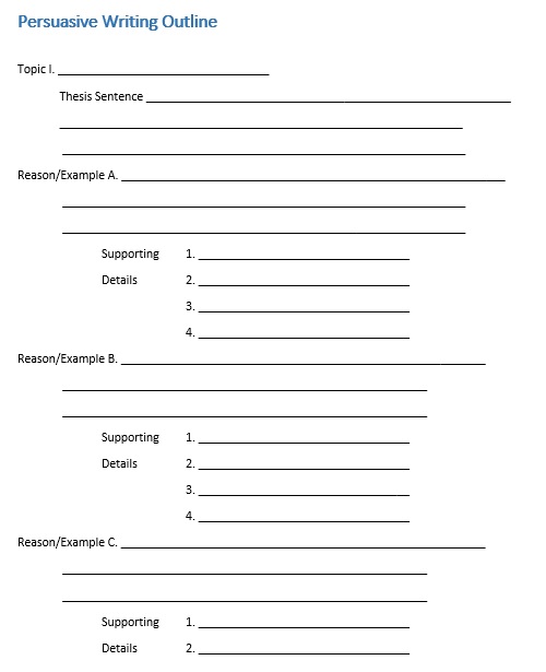 persuasive writing outline template