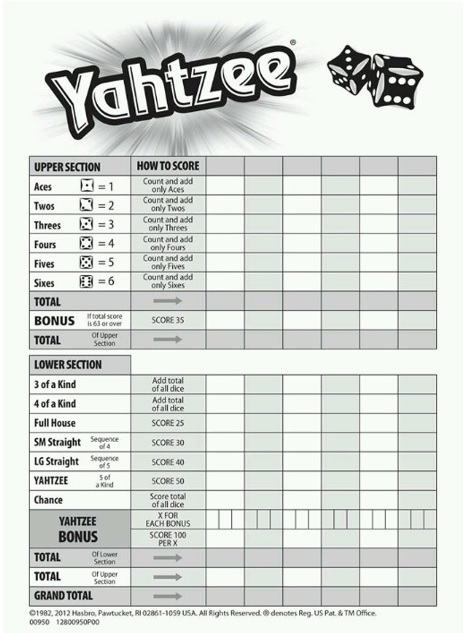 printable yahtzee score sheet 7