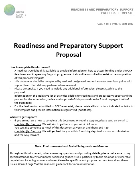 readiness and preparatory support proposal template