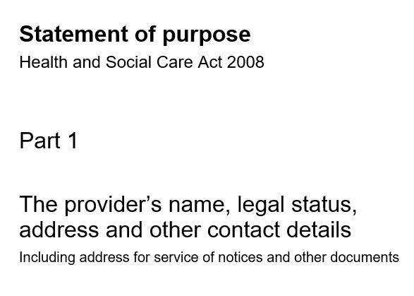 statement of purpose health and social care act 2008
