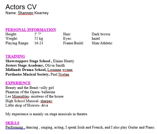 free acting resume template 19