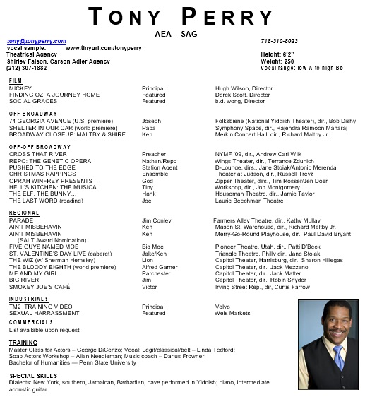 free acting resume template