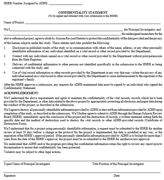 free confidentiality statement template 3