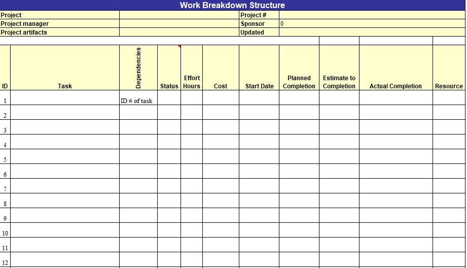 wbs template excel