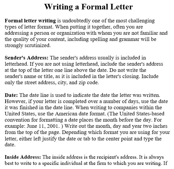 writing a formal letter of complaint