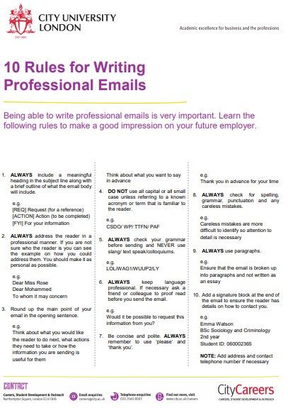 10 rules for writing professional emails