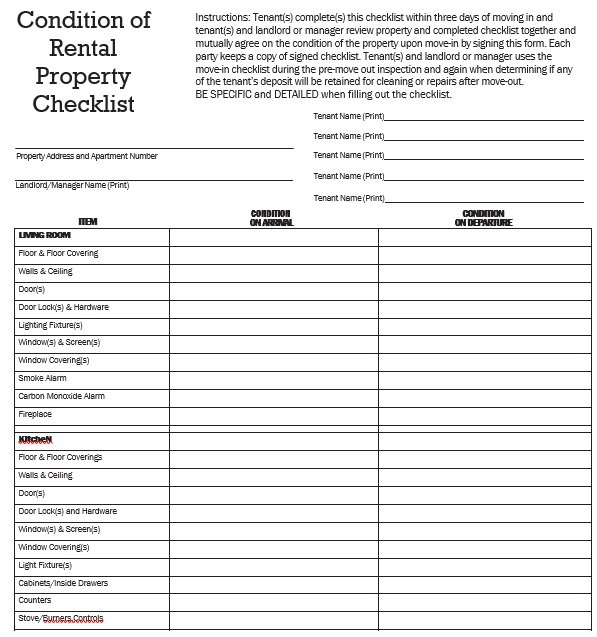 First / New Apartment Checklist Templates [Excel, Word, PDF] - Best ...