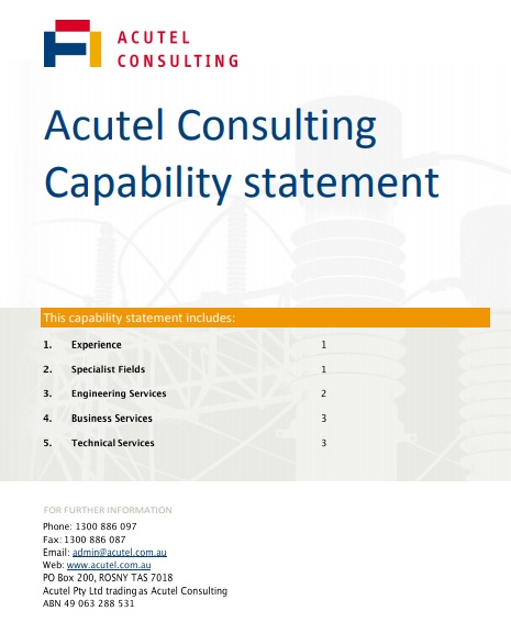 consulting capability statement template