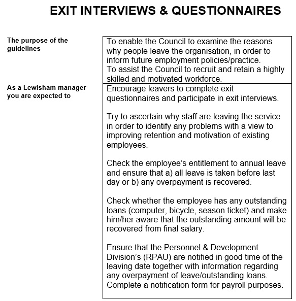 exit interview questionnaire template