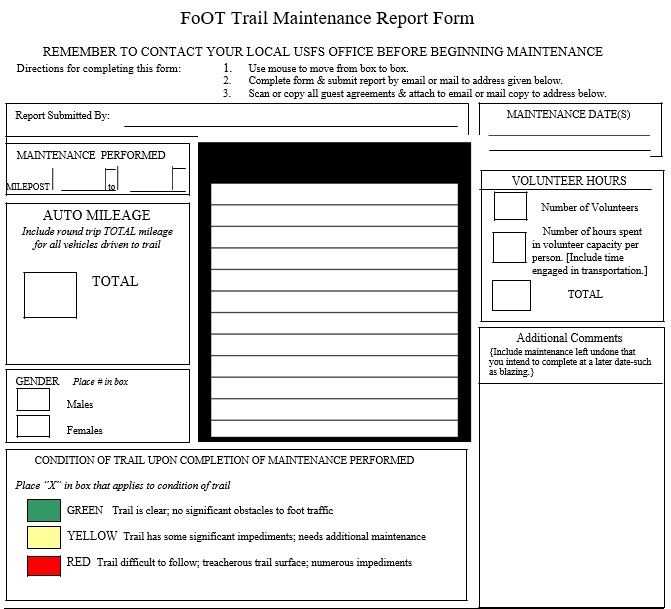 foot trail maintenance report form