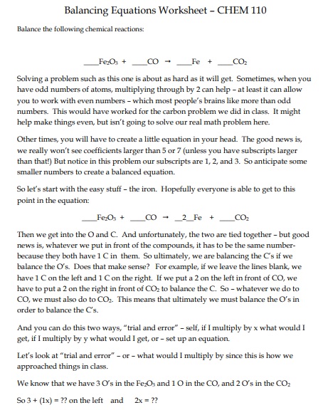 free balancing chemical equations worksheet 3