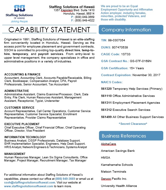 free capability statement template 10