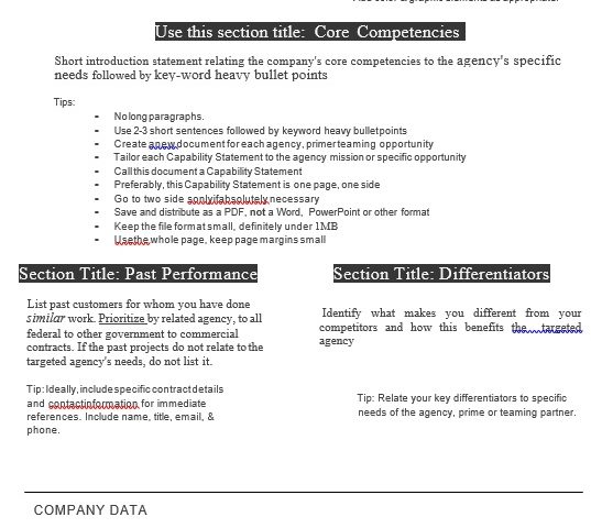 free capability statement template 11