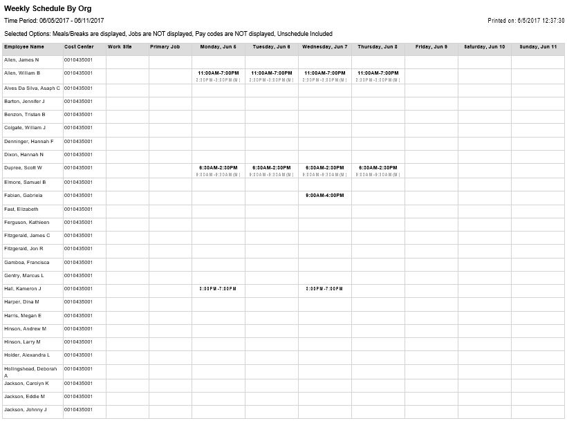 free employee schedule template 10