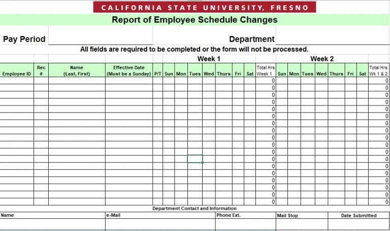 free employee schedule template 12