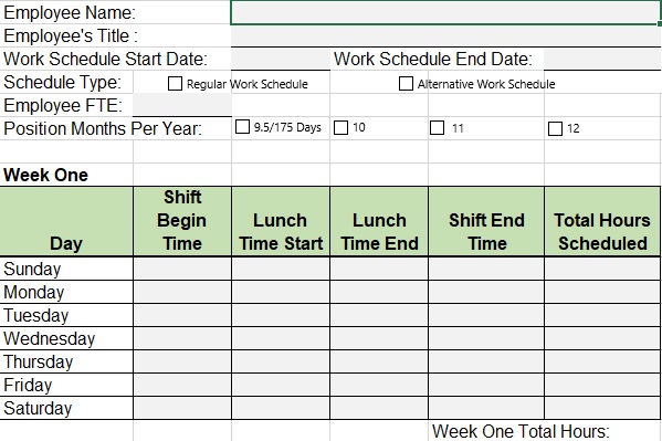 free employee schedule template 5